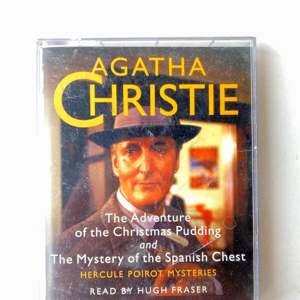 Audio book cassette tapes Agatha Christie Hercule Poirot's Christmas The Spanish Chest read by famous actor vintage by SophiesBooks