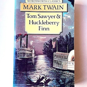 Libri usati in inglese di MARK TWAIN Tom Sawyer e Huckleberry Finn Classici di Wordsworth e Great Short Works vintage di SophiesBooks