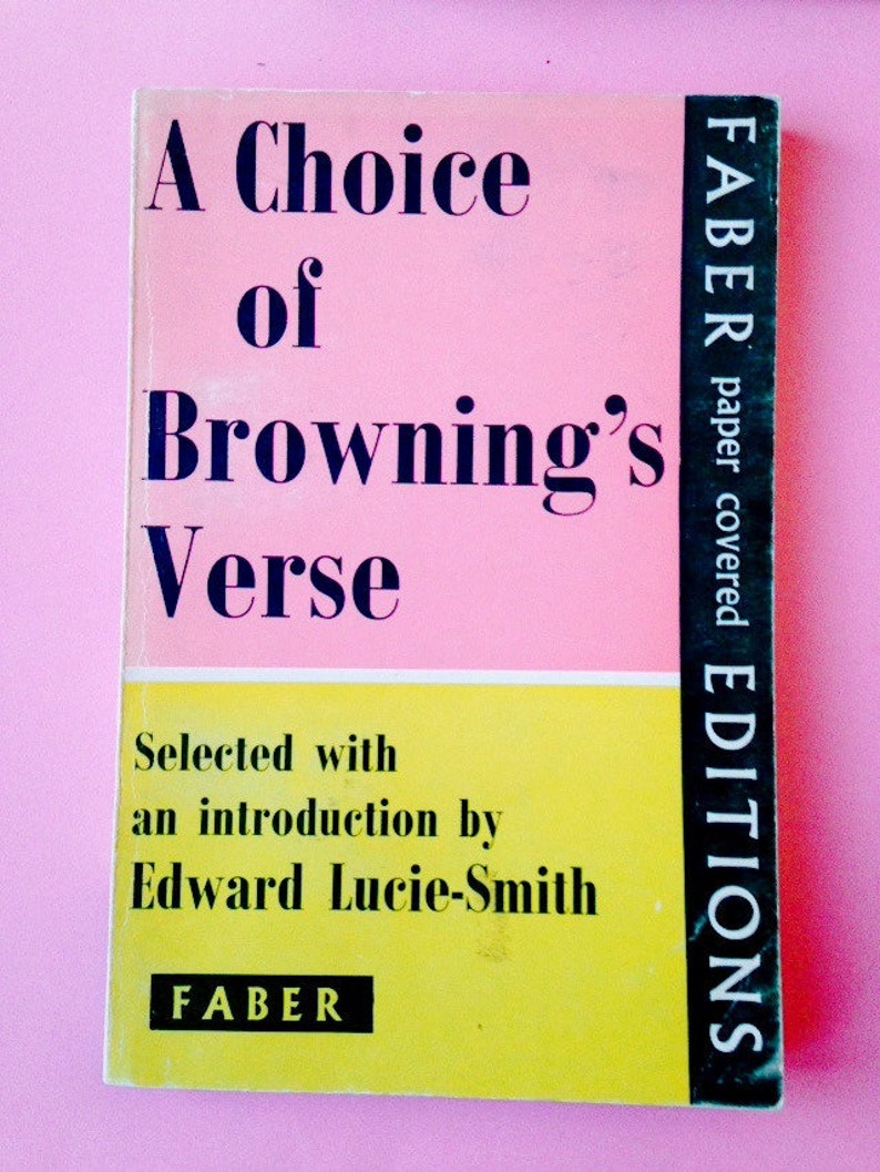 Book Used Book A Choice of BROWNING Verse FABER Edition Etsy