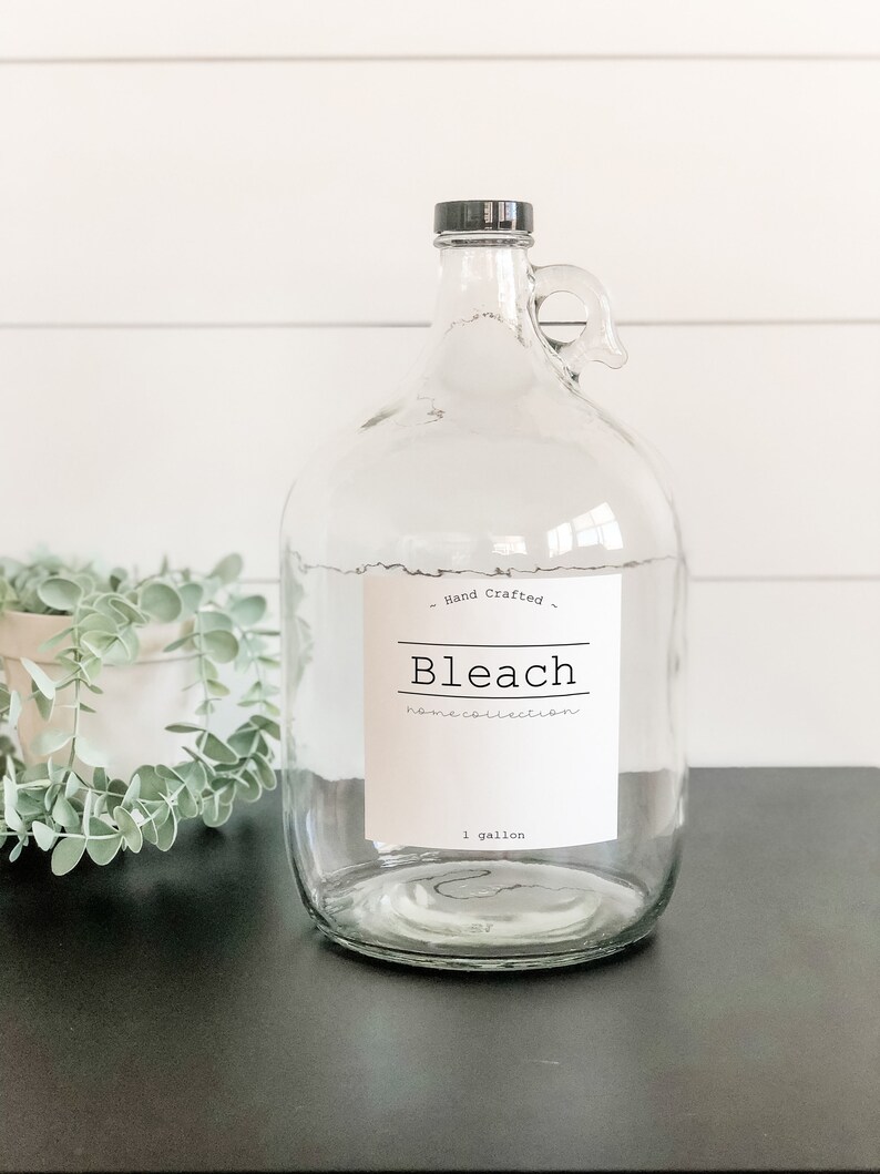 Gallon Refillable Glass Laundry Jug Detergent Bottle Label Etsy