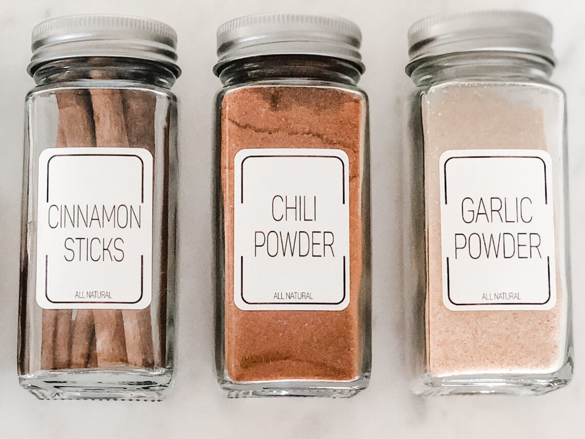 Moderne minimale Gewürz Etiketten Wasserdichte Etiketten | Etsy