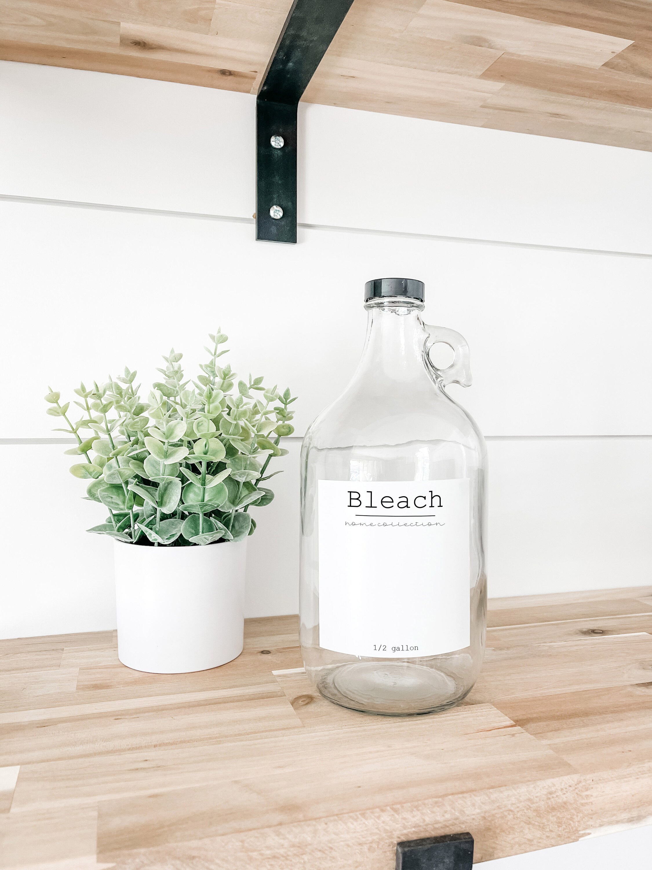 1/2 Gallon Refillable Glass Bleach Jug Detergent Bottle Etsy Canada