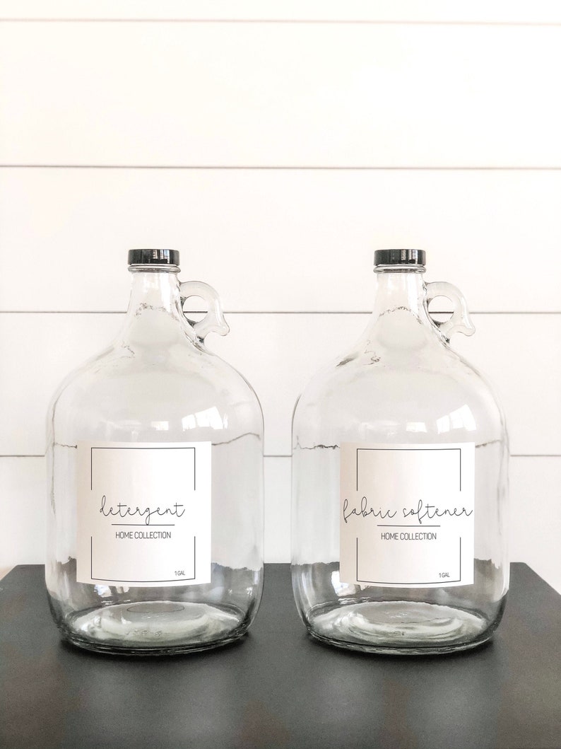 Gallon Refillable Glass Laundry Jug Detergent Bottle Label Etsy