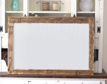 Farmhouse Framed Dry Erase Board | Home Office Organization | Rustic Memo Board | Wood Menu Board | Farmhouse Style Message Board |