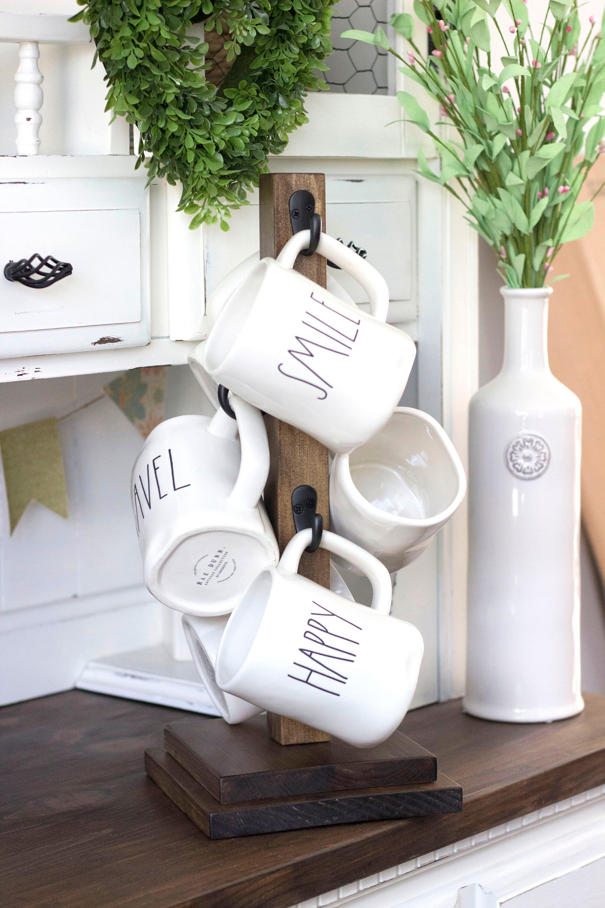 Rustic 6 Coffee Cup Mug Stand Coffee Mug Tree Coffee Mug Etsy