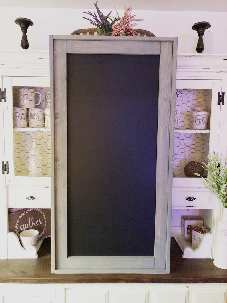 Farmhouse Framed Chalkboard Rustic Memo Board Distressed Etsy