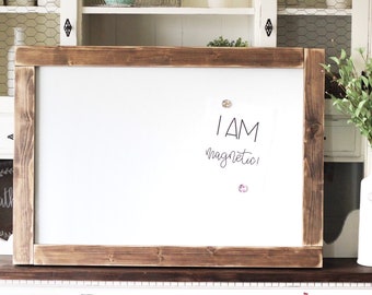 Framed Magnetic Dry Erase Board | Memo Board | Wood Framed Magnetic Whiteboard | Message Board | Magnetic Dry Erase | Homeschool Whiteboard