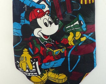 90s Mickey Mouse Film Director Mens Tie, Mickey Mouse Tie, Disney, Film Director, Novelty Tie, Mickey Mouse, Colorful, Retro, Movie Director