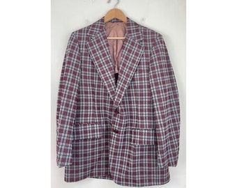 Harris Tweed×Stanley Blacker ジャケット L相当 Vtg 1960s Stanley Blacker Label Vented Green and Tan Glen Check