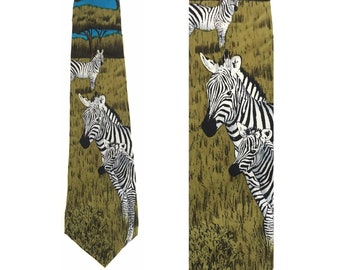 Men/'s Zebra animal print Black Regular Necktie and Handkerchief 9 colors for Formal Occasions