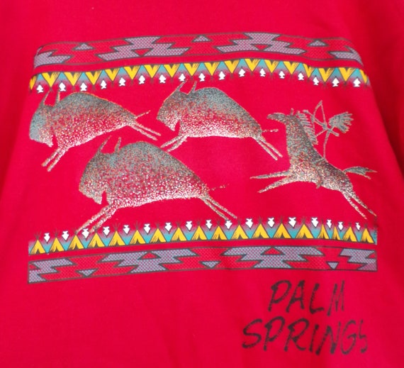 Vintage Palm Springs TShirt , 90s Aztec Print Shi… - image 4