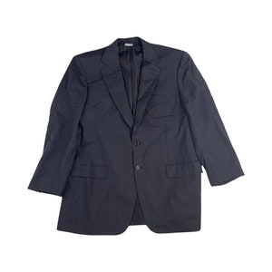 Vintage Navy Blue Sport Coat Mens Size 42R, Blue Chevron Mens Blazer, Classic Business Formal Event Navy Blue Blazer