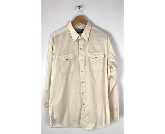 Vintage Mens Western Shirt, Panhandle Slim Beige … - image 1