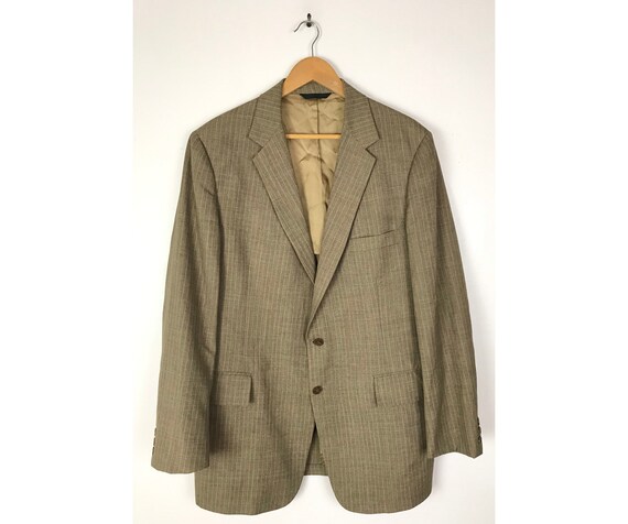 Vintage Brown Pinstriped Sport Coat Mens Size 44,