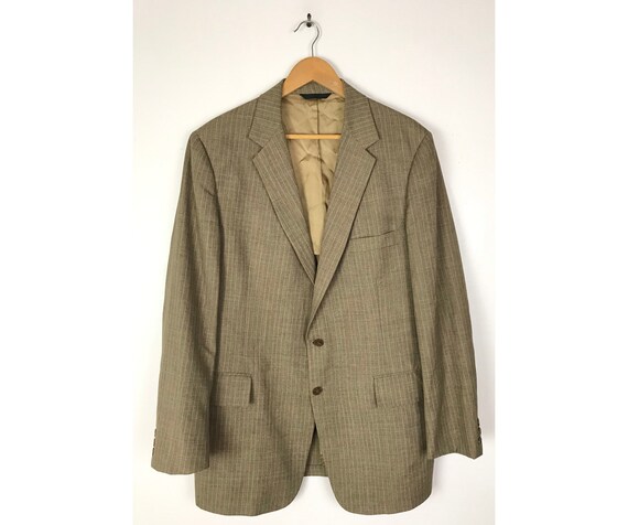 Vintage Brown Pinstriped Sport Coat Mens Size 44,… - image 1