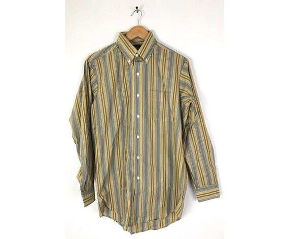 Blue Striped Dress Shirt Mens Size 