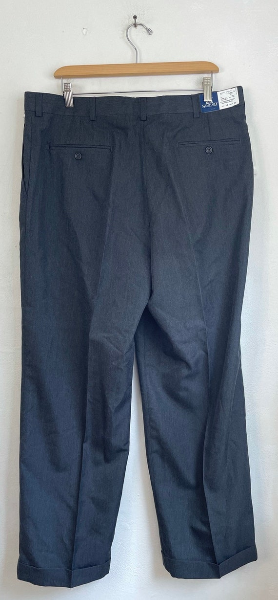 Vintage Men's Dress Pants, Stafford Dark Gray Pleate… Gem