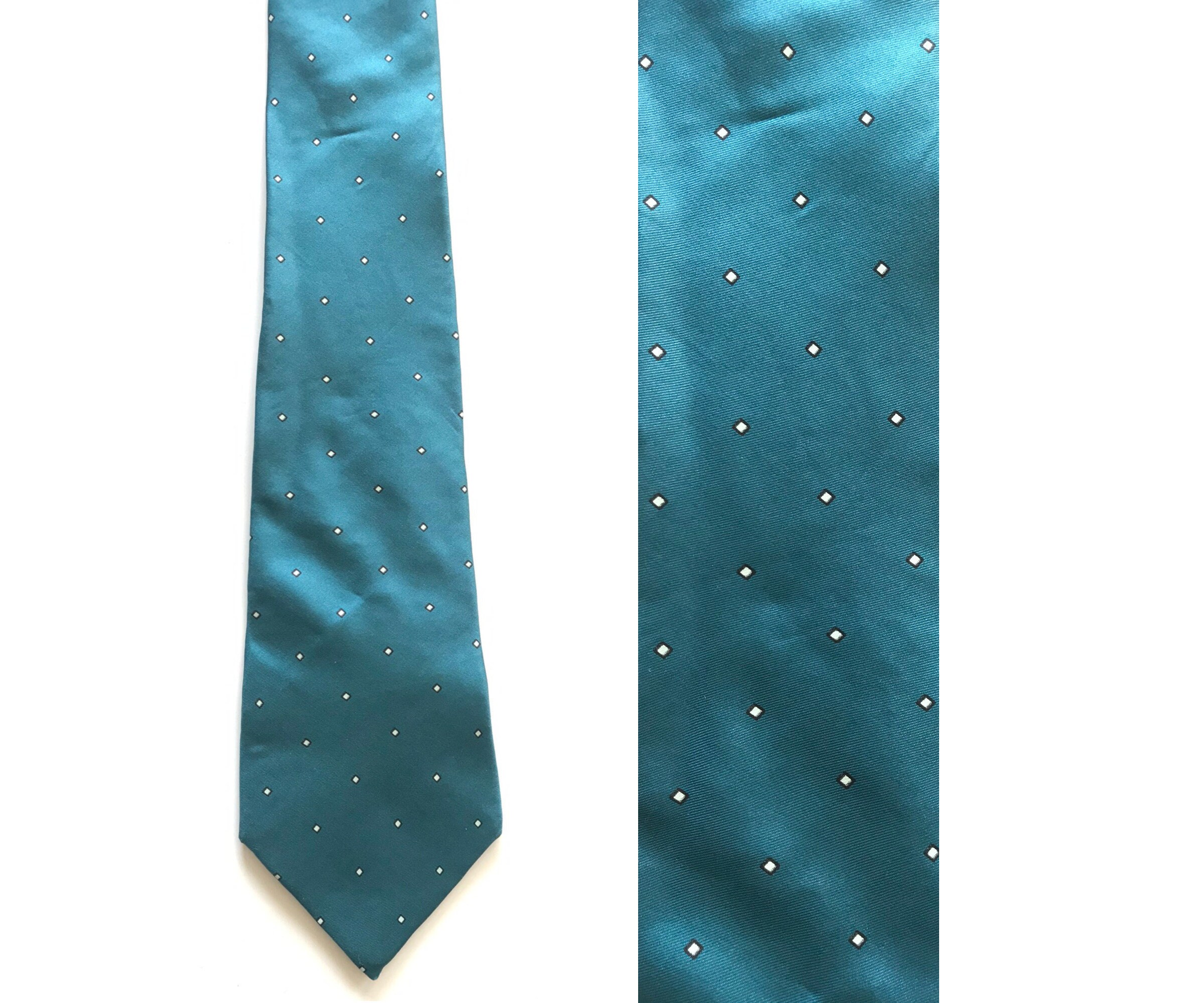 teal polka dot tie