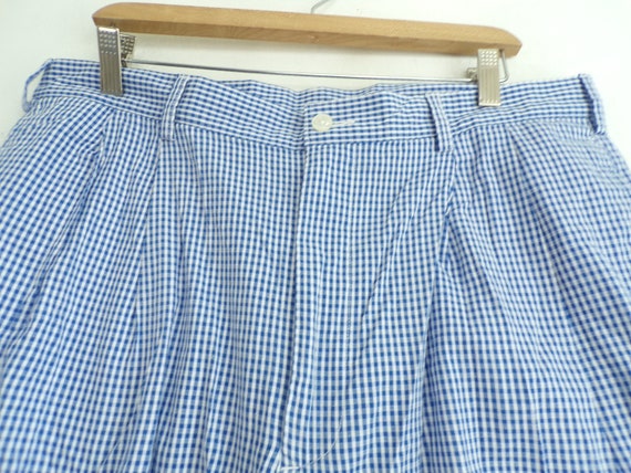 Vintage Mens Plaid Shorts, 90s Jos A Bank Blue & … - image 2