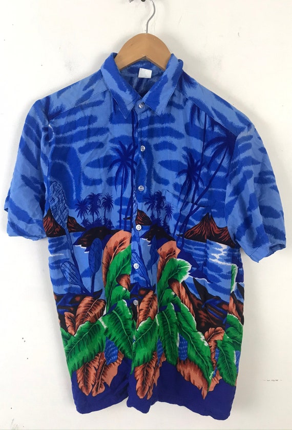 Vintage Mens Hawaiian Shirt, 1990s Tropical Islan… - image 2