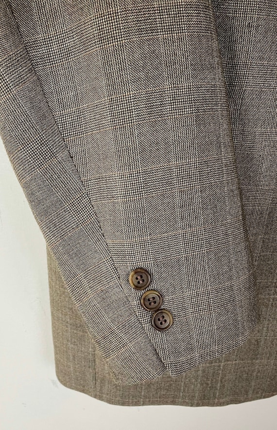 Vintage Brown Plaid Three Piece Suit Mens Size 42… - image 4