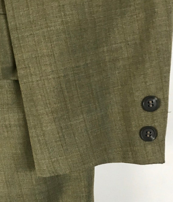 Vintage Mens Plaid Sport Coat, 70s Olive Green Bl… - image 5