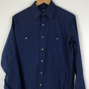 Vintage JC Penney Dark Blue Dress Shirt Mens Medium 15-15.5 - Etsy