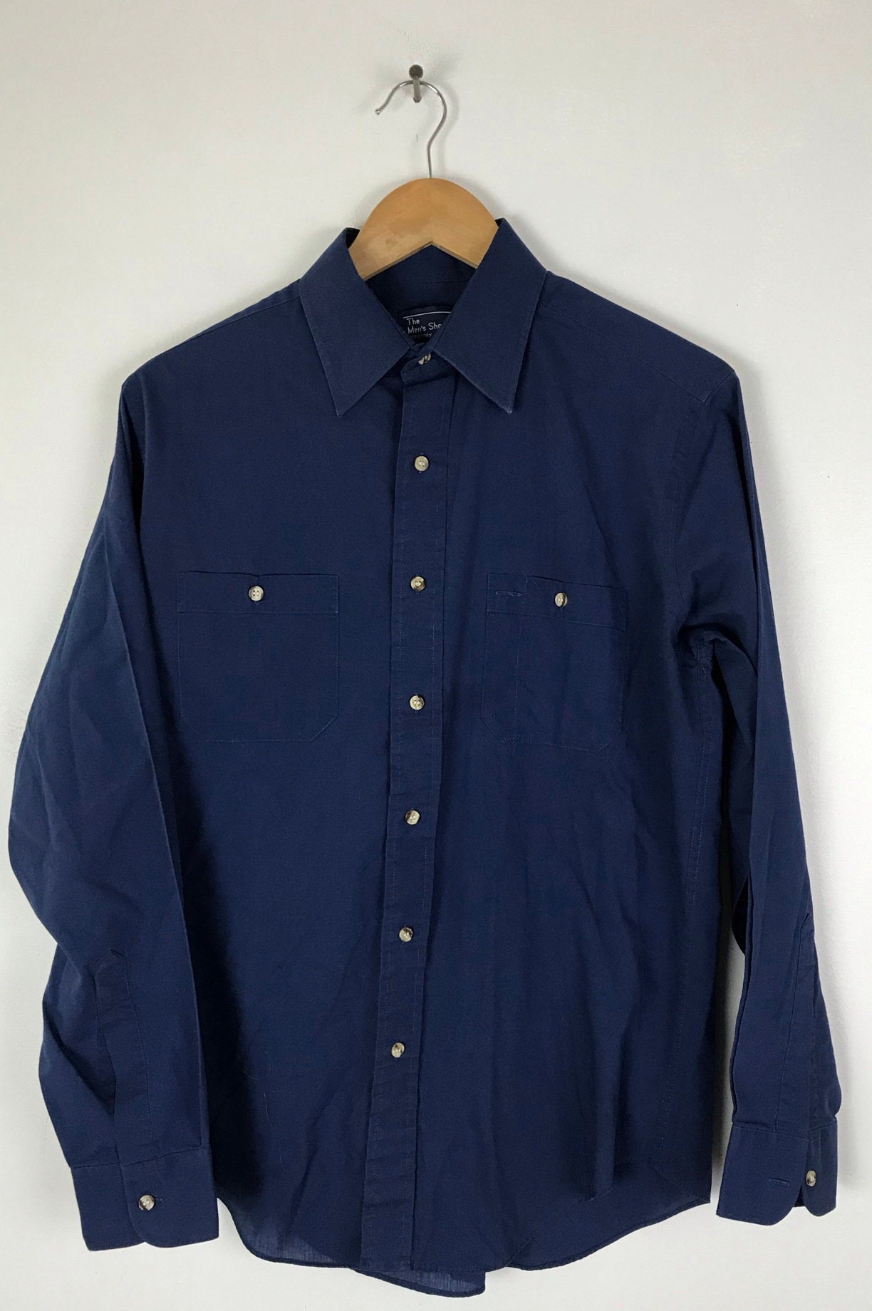 Vintage JC Penney Dark Blue Dress Shirt Mens Medium 15-15.5 - Etsy