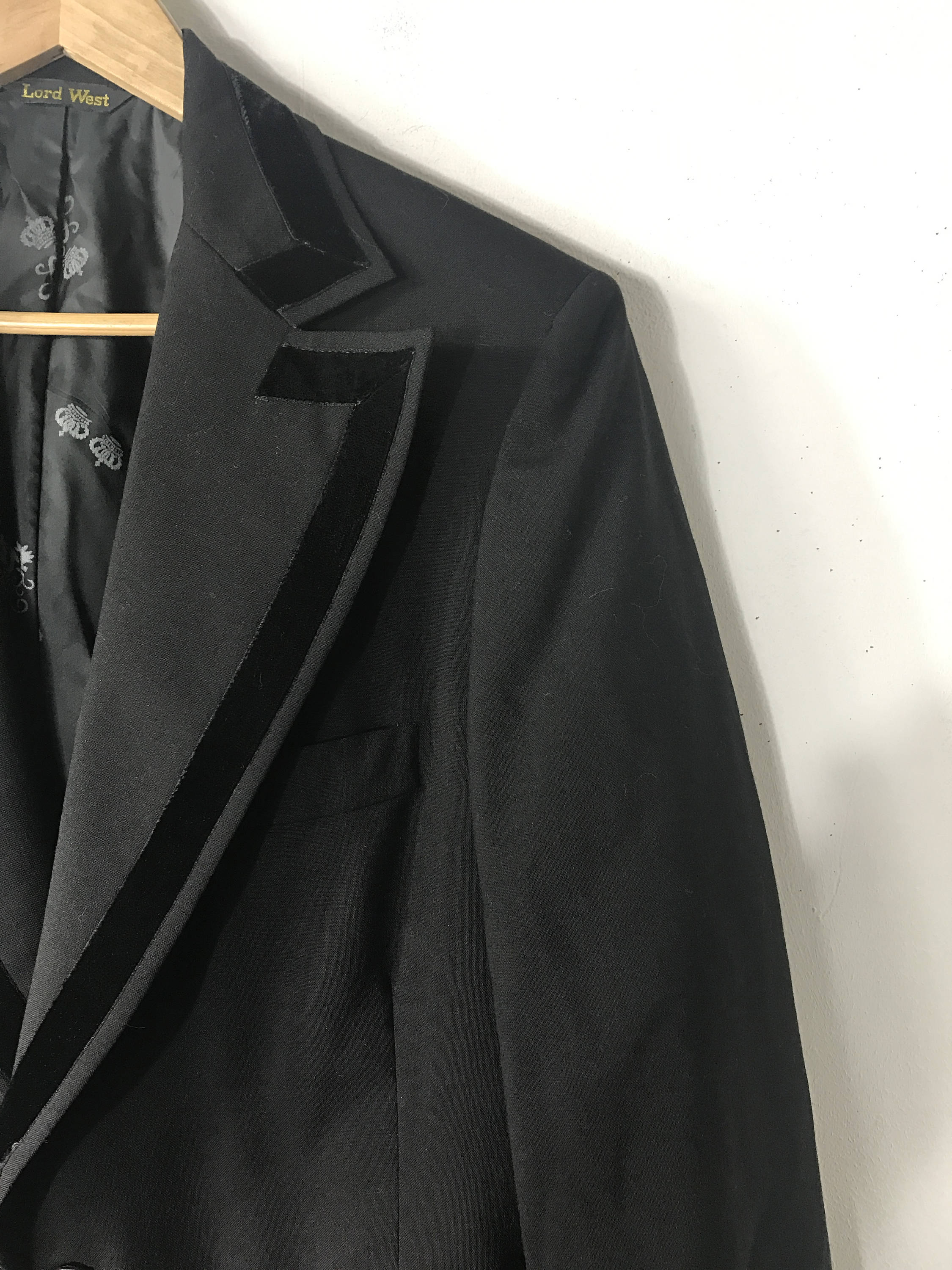 Vintage 60s Tuxedo Jacket, Lord West Black Jacket, Mens Size