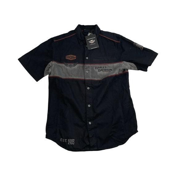 Vintage Harley Davidson Shirt Mens Medium New Old Stock Harley Motorcycle Button Down Shirt Rare Patchwork Embroidered Harley Shirt Etsy Canada