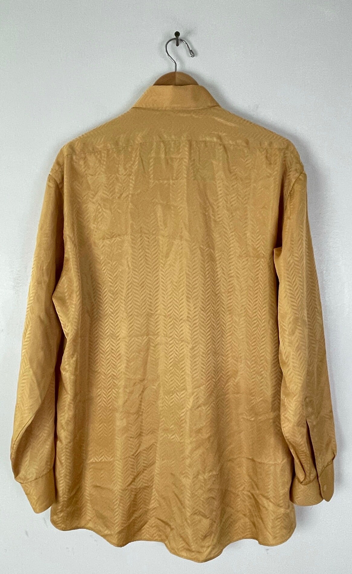 Vintage Gold Print Dress Shirt Mens Size XXL 17 34/35 Retro | Etsy
