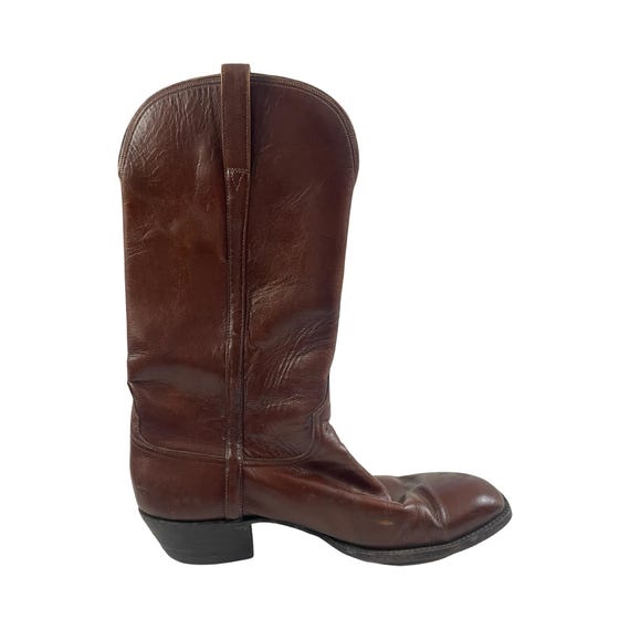 Vintage Lucchese Brown Leather Cowboy Boots | Mens Size 11D
