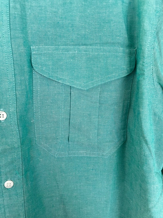 Vintage Claiborne Teal Button Down Shirt Mens Medium/… Gem