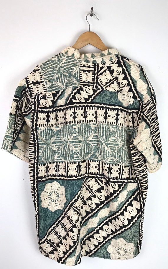 Vintage Mens Hawaiian Shirt, Hilo Hattie Tribal P… - image 6