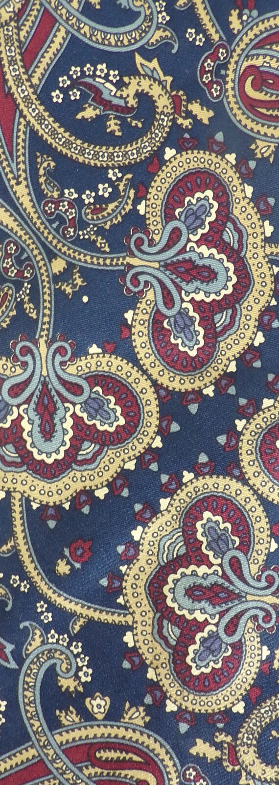 90s Blue Red & Tan Paisley Print Mens Tie, Paisle… - image 3