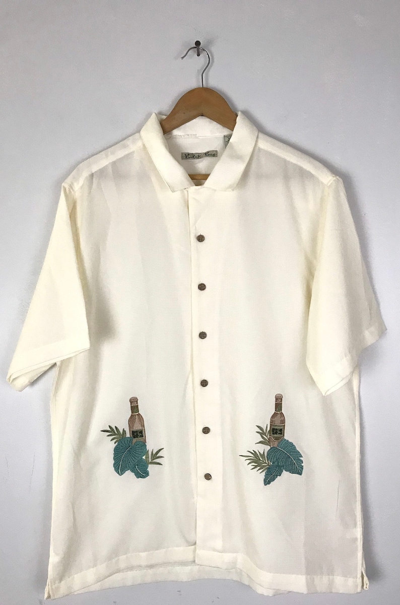 Vintage Cream Beer Bottle Leaf Print Hawaiian Shirt Mens - Etsy