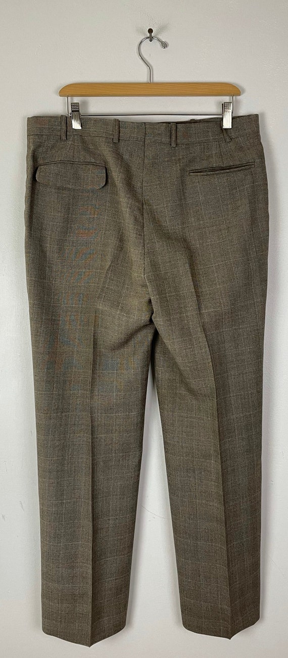 Vintage Brown Plaid Three Piece Suit Mens Size 42… - image 10