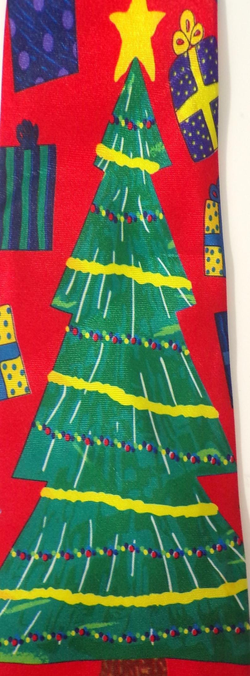 Vintage Christmas Tree & Presents Tie Christmas Tie Holiday Etsy