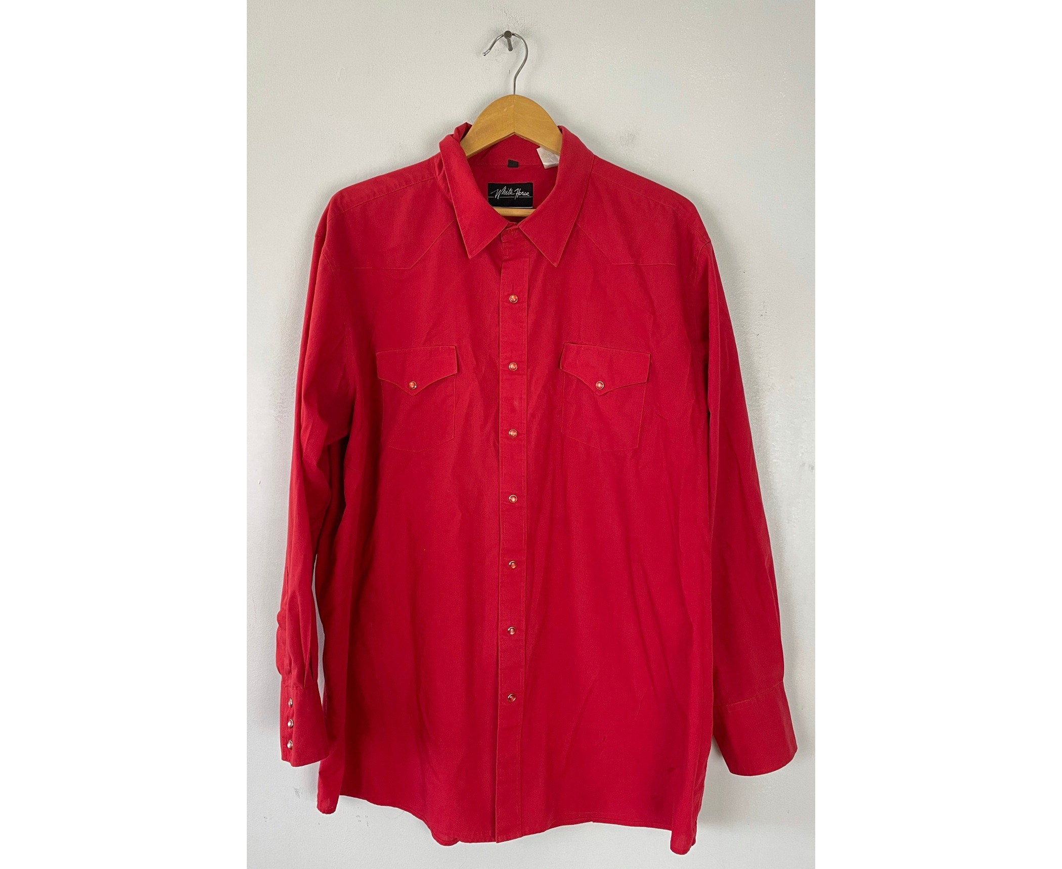 Vintage Red Western Shirt Mens Size XXL 