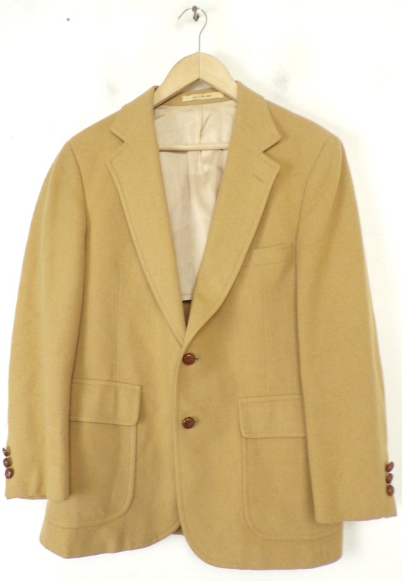 Vintage Mens Wool Sport Coat, 1970s Mens Size 38 … - image 2