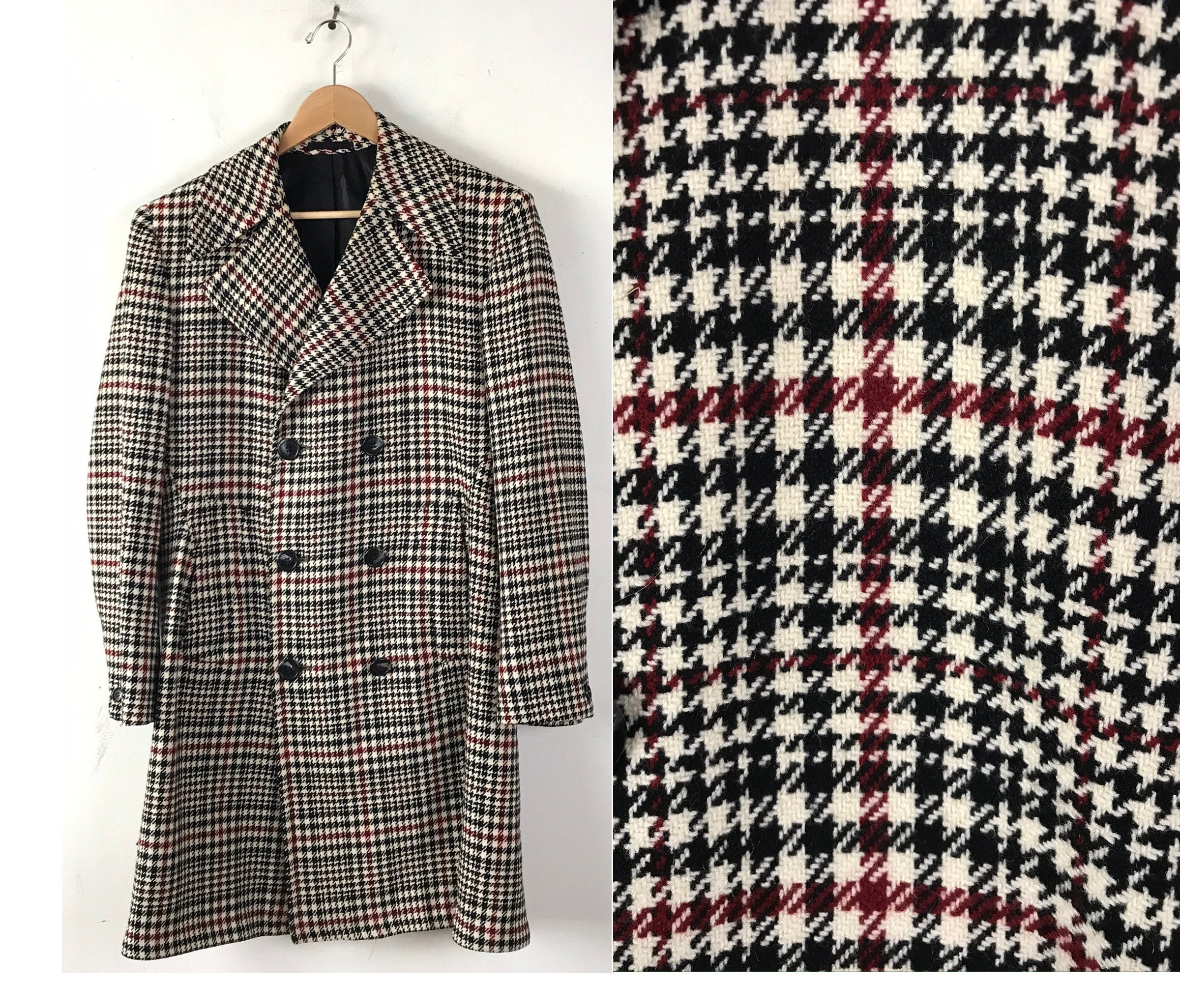 Houndstooth overcoat men best sale