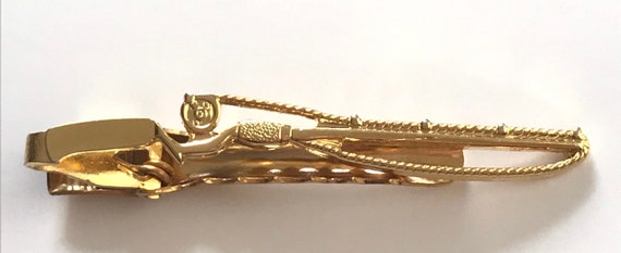 Vintage Gold Rifle Tie Clip, Gun Tie Bar, Rifle T… - image 2