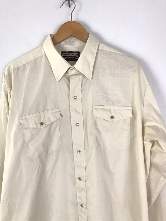 Vintage Mens Western Shirt, Panhandle Slim Beige … - image 3