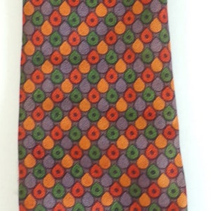 Vintage Orange Purple & Green Print Tie, Abstract Print Tie, Retro Tie, Orange Purple Green Tie, 80s Tie, Abstract Print, Bold Print Tie image 2