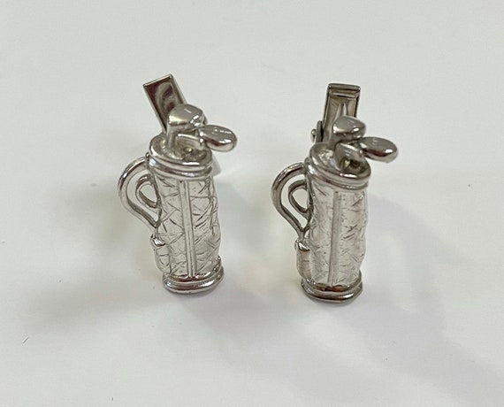 Golf Club Bag Charm 9x24mm Pewter Antique Silver Plated (1-Pc)