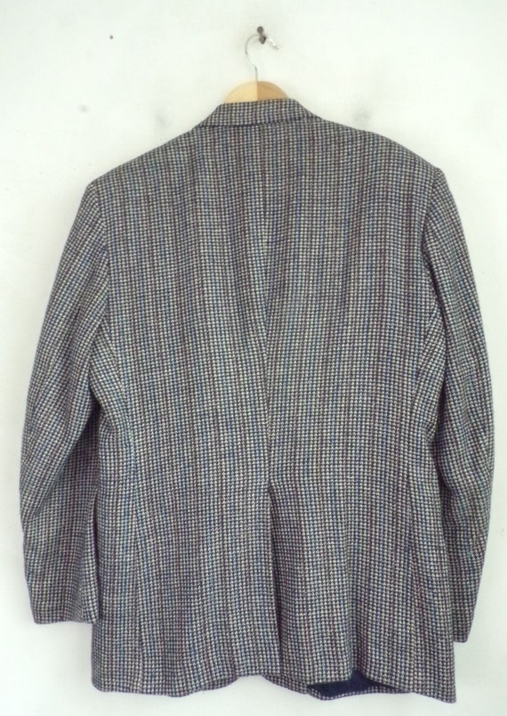 Vintage Mens Check Sport Coat, Blue & White  Mens… - image 7