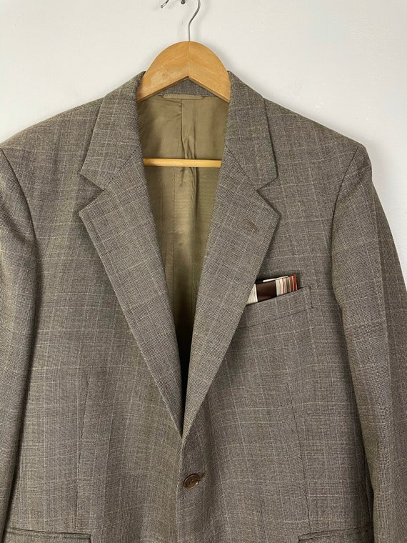 Vintage Brown Plaid Three Piece Suit Mens Size 42… - image 2