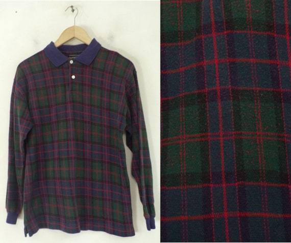 red plaid polo