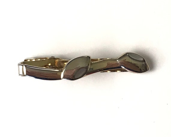 Vintage Silver Abstract Shape Tie Clip, Silver Ti… - image 1