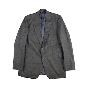 Vintage Dark Gray Tweed Blazer Mens Size 44L, 80s Gray Wool Tweed Sport Coat, Dark Gray Classic Tweed Mens Blazer